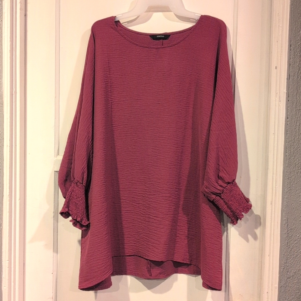 Rose 2X Flowy Business Casual Blouse